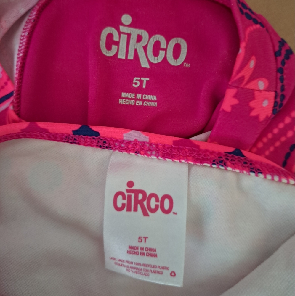 Circo Kids' Pink Patterned Rash Guard Set, 5T - Picture 5 of 5